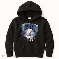 Baseball Drip Glove Ice Cream Drip Sports Kids Hoodie thumb 0