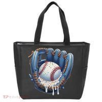 Baseball Drip Glove Ice Cream Drip Sports Tote Bag thumb 0