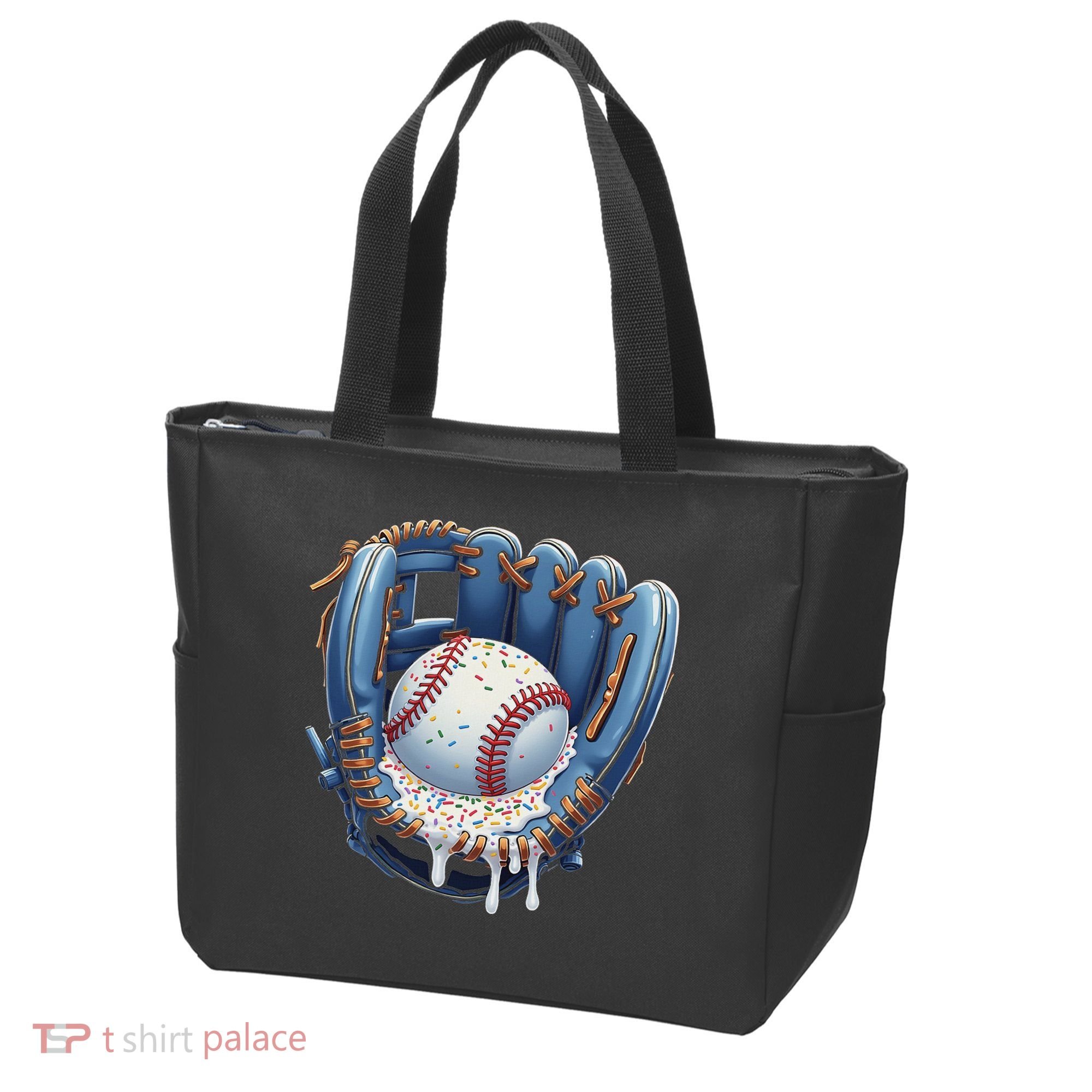 Baseball Drip Glove Ice Cream Drip Sports Tote Bag