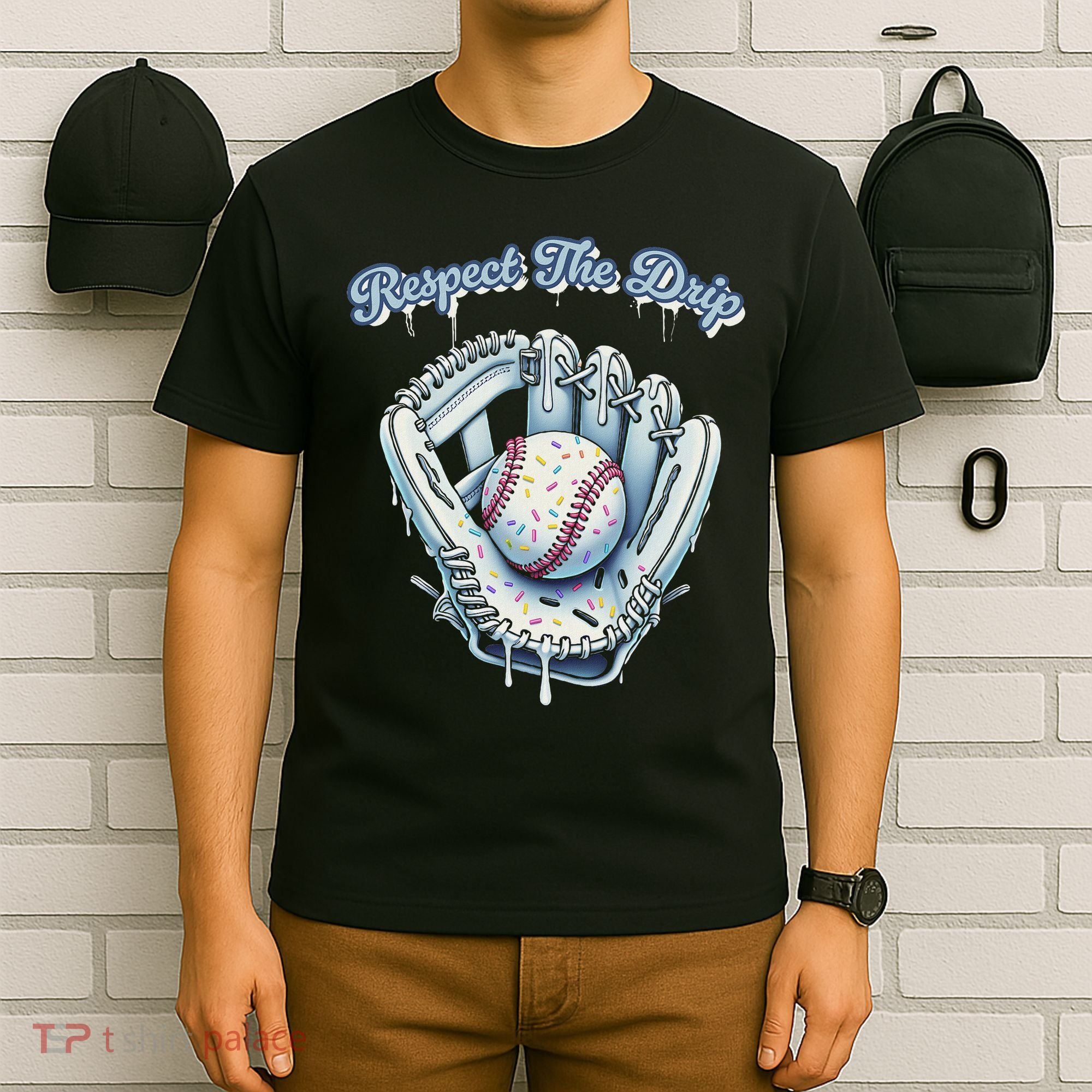 Baseball Drip Glove Drip Respect The Drip T-Shirt