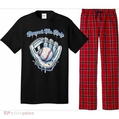 Baseball Drip Glove Drip Respect The Drip Pajama Set