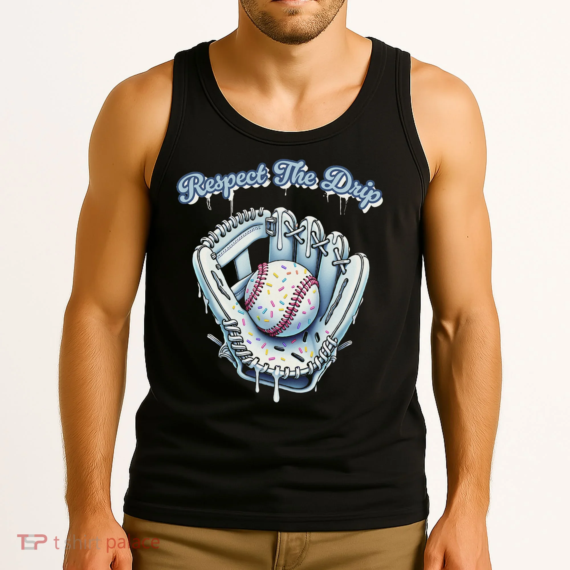 Baseball Drip Glove Drip Respect The Drip Tank Top