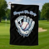 Baseball Drip Glove Drip Respect The Drip Golf Towel thumb 1