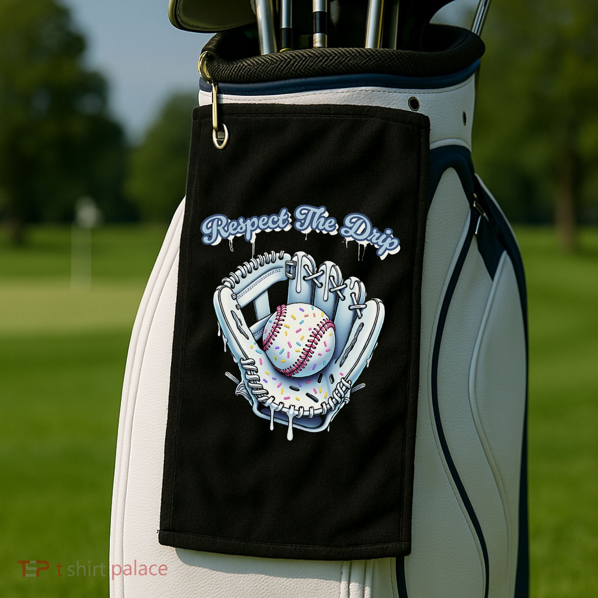 Baseball Drip Glove Drip Respect The Drip Golf Towel