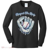 Baseball Drip Glove Drip Respect The Drip Kids Long Sleeve Shirt thumb 0