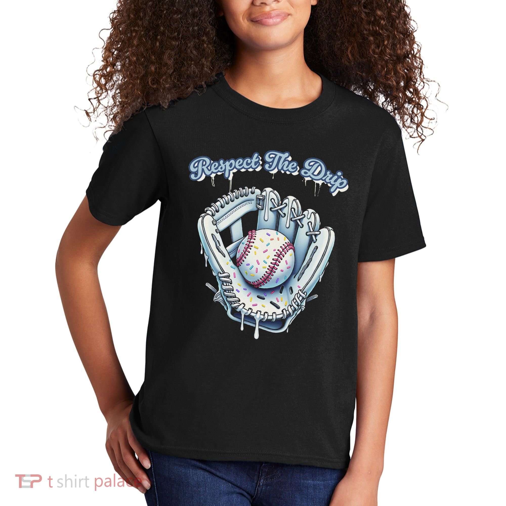 Baseball Drip Glove Drip Respect The Drip Kids T-Shirt