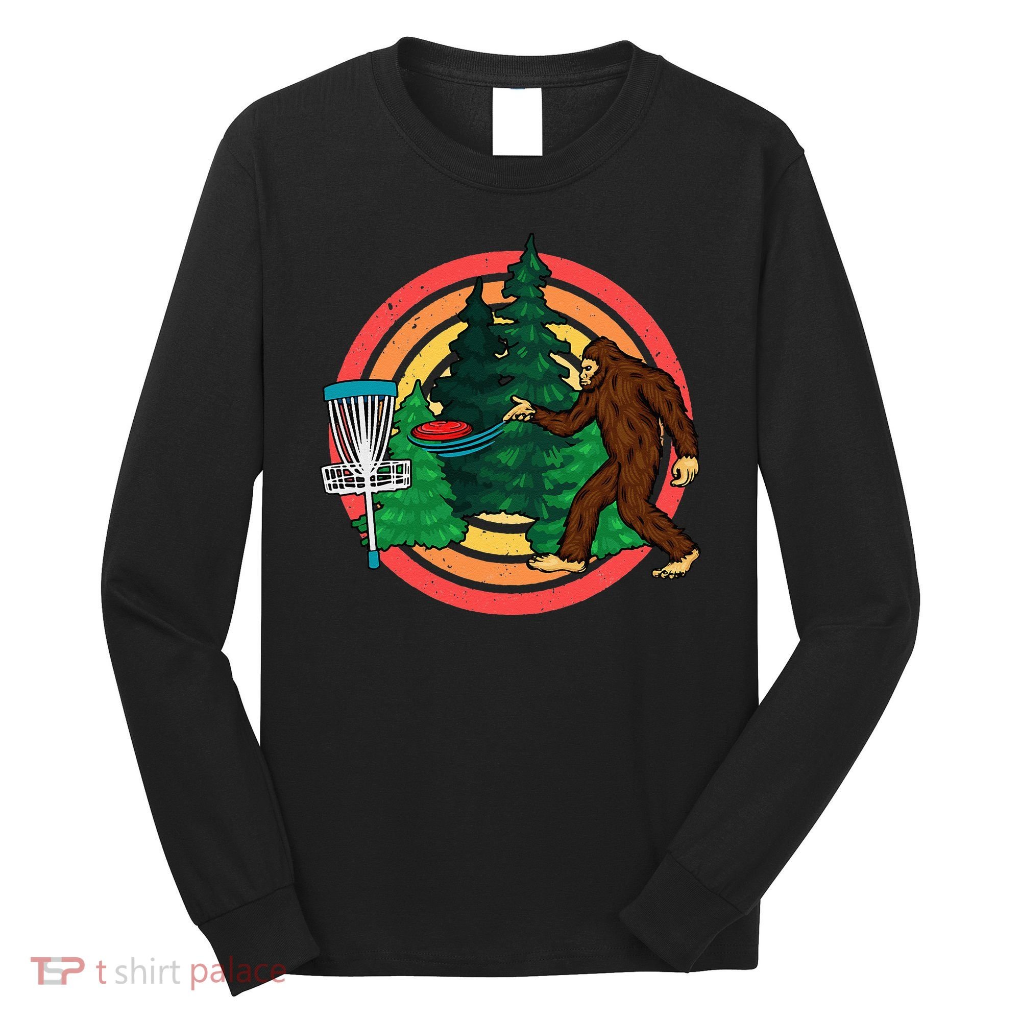 Bigfoot Disc Golf Funny Disc Golf Long Sleeve Shirt