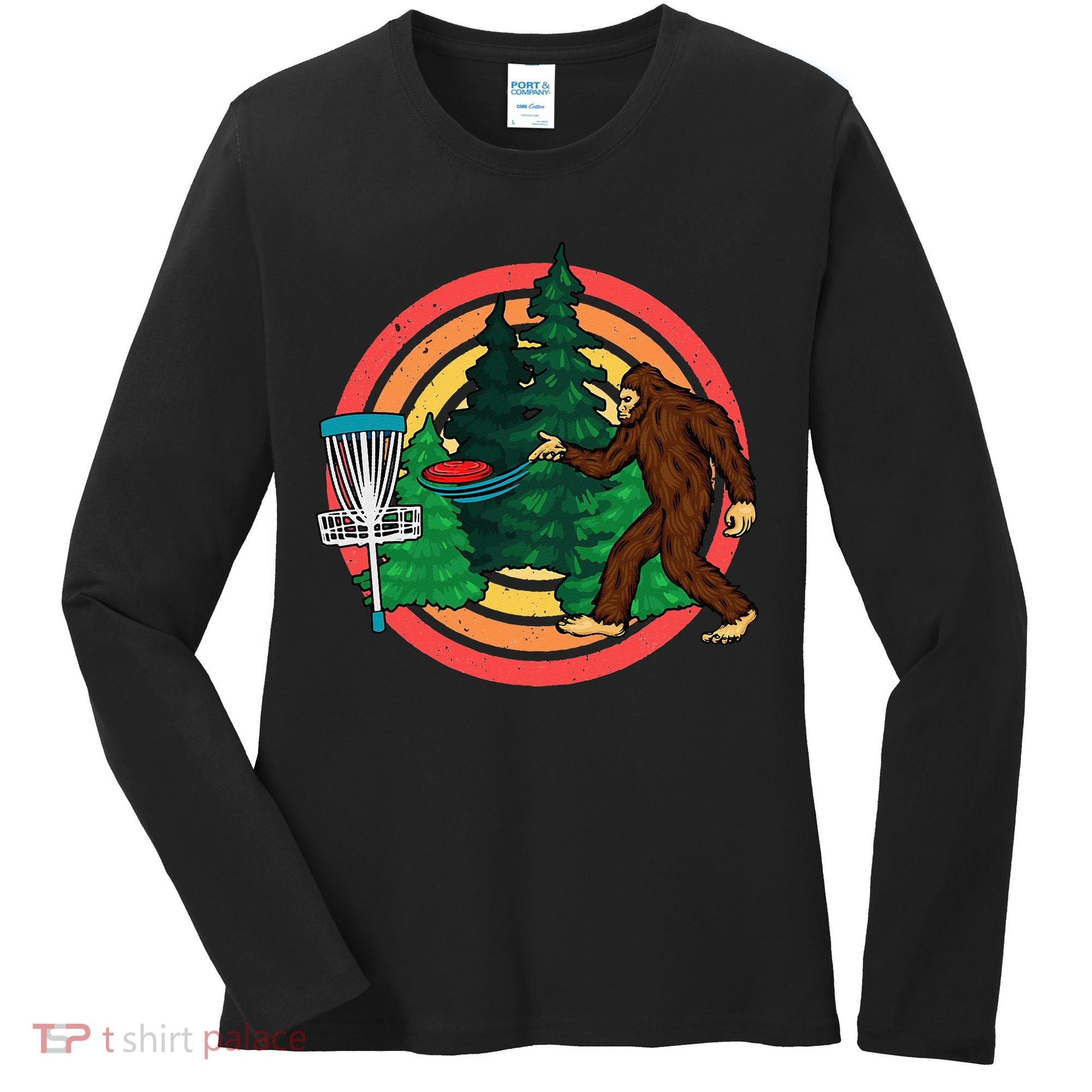 Bigfoot Disc Golf Funny Disc Golf Women's Long Sleeve Shirt