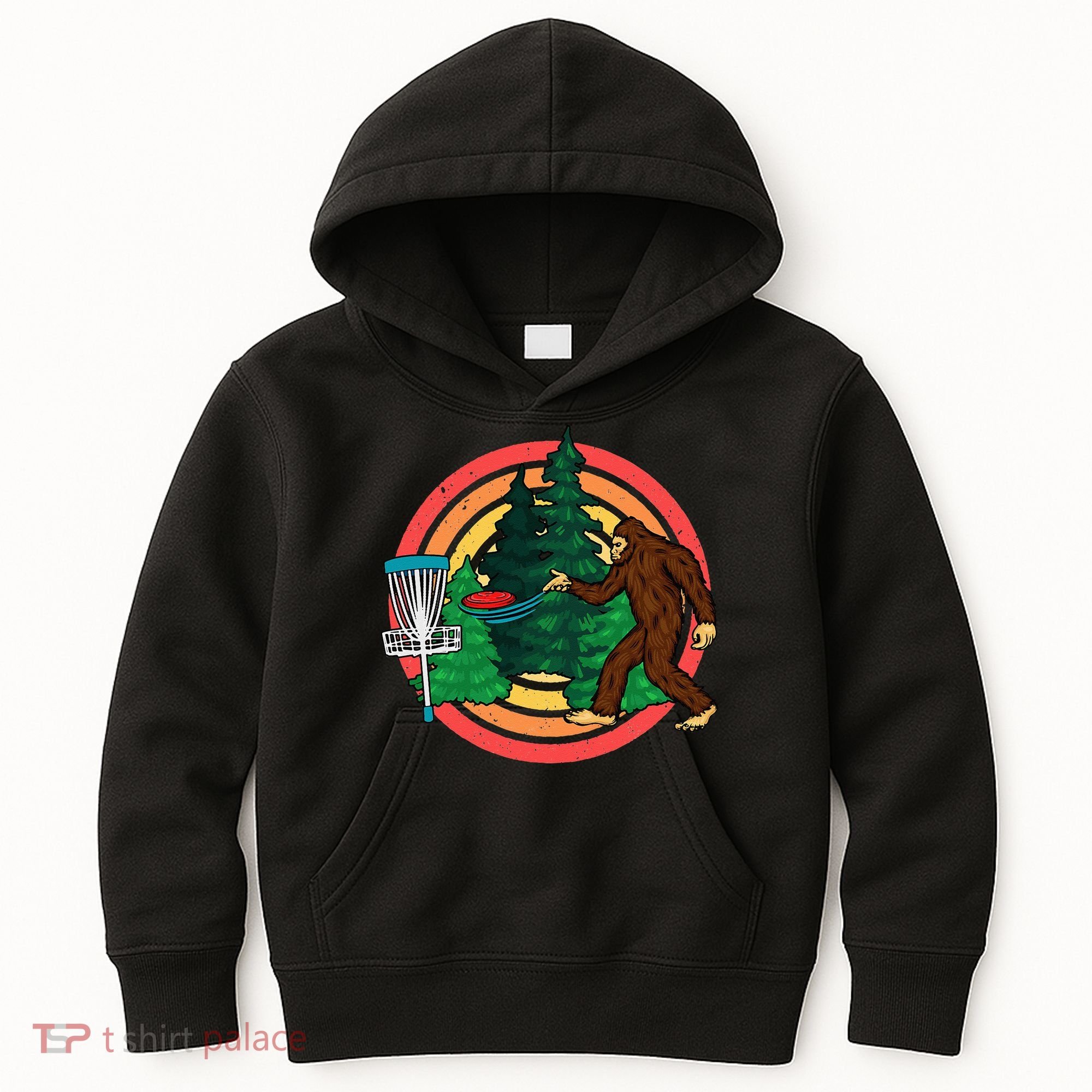 Bigfoot Disc Golf Funny Disc Golf Kids Hoodie
