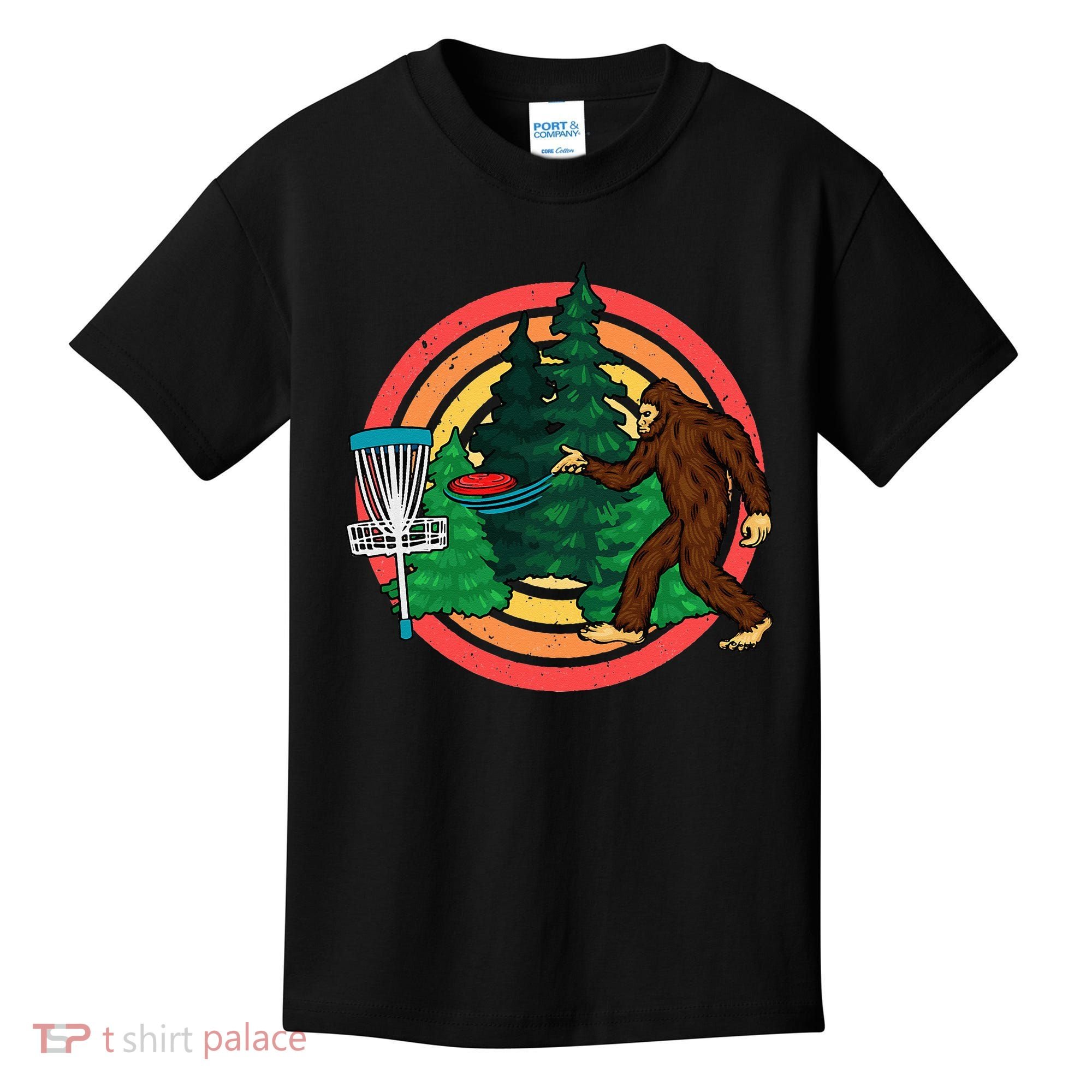 Bigfoot Disc Golf Funny Disc Golf Kids T-Shirt