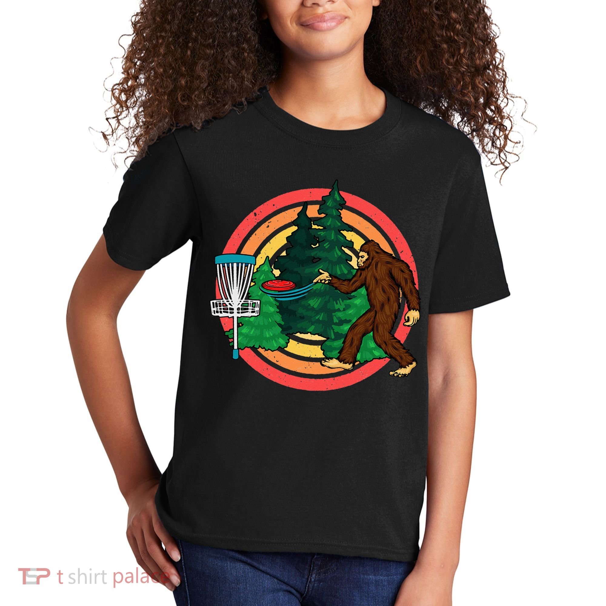 Bigfoot Disc Golf Funny Disc Golf Kids T-Shirt