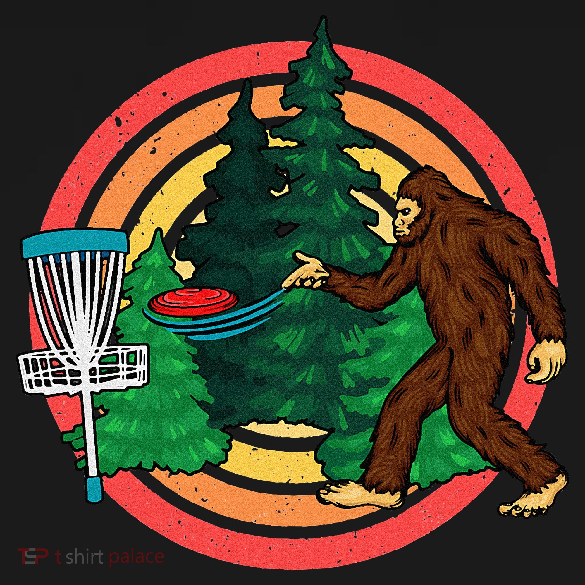 Bigfoot Disc Golf Funny Disc Golf Kids T-Shirt