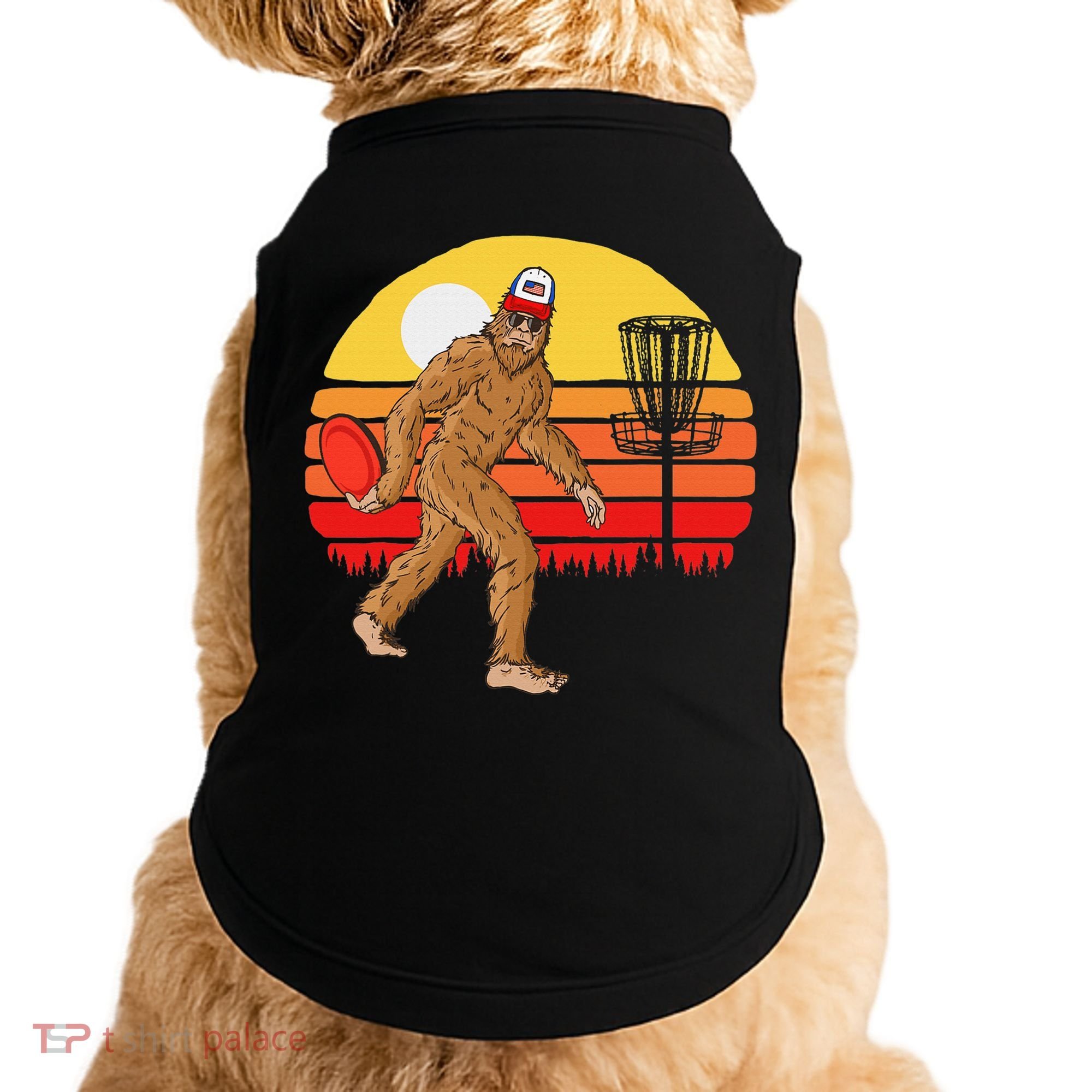 Bigfoot Disc Golf Cryptid Sasquatch Disc Golfer Doggie Tank