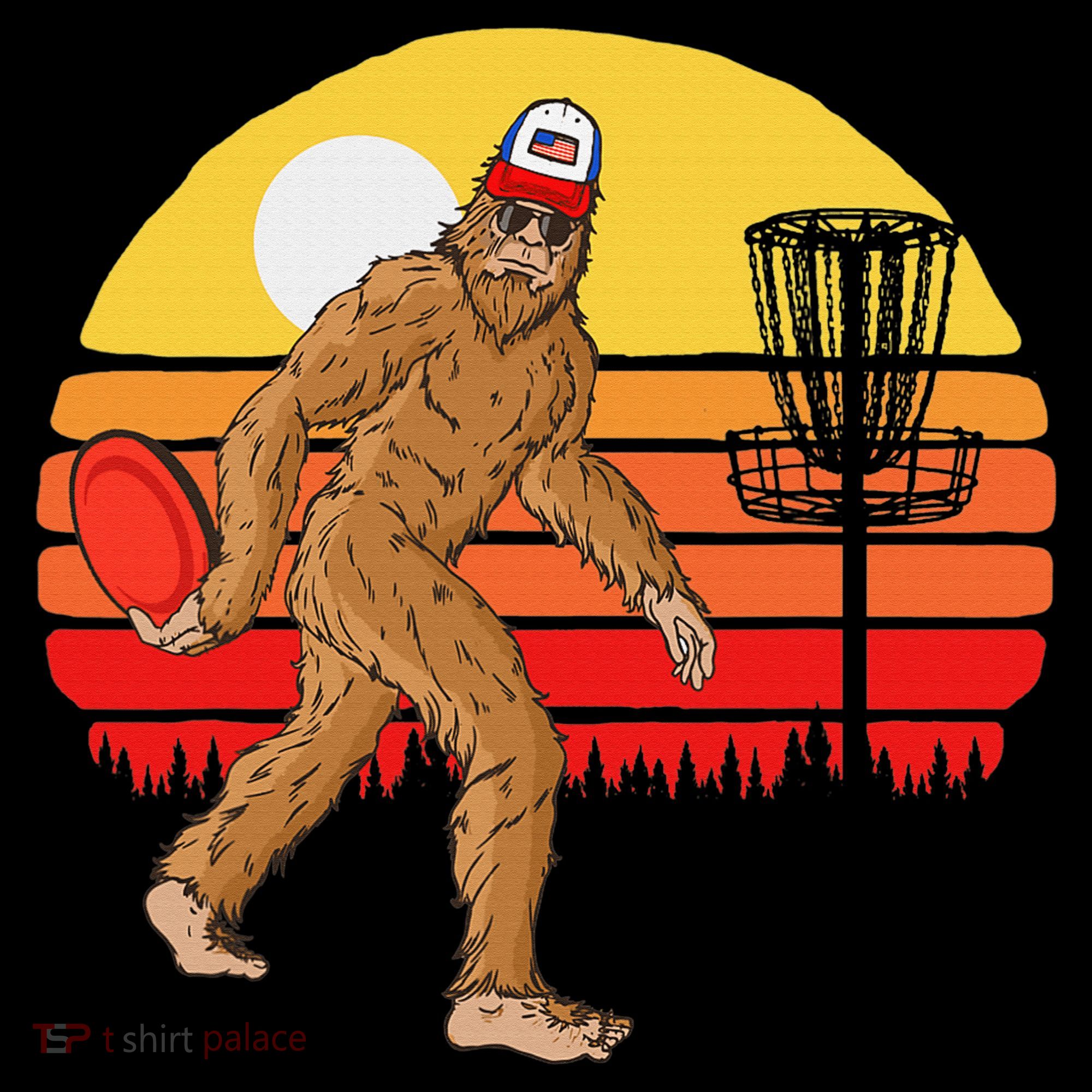 Bigfoot Disc Golf Cryptid Sasquatch Disc Golfer Apron
