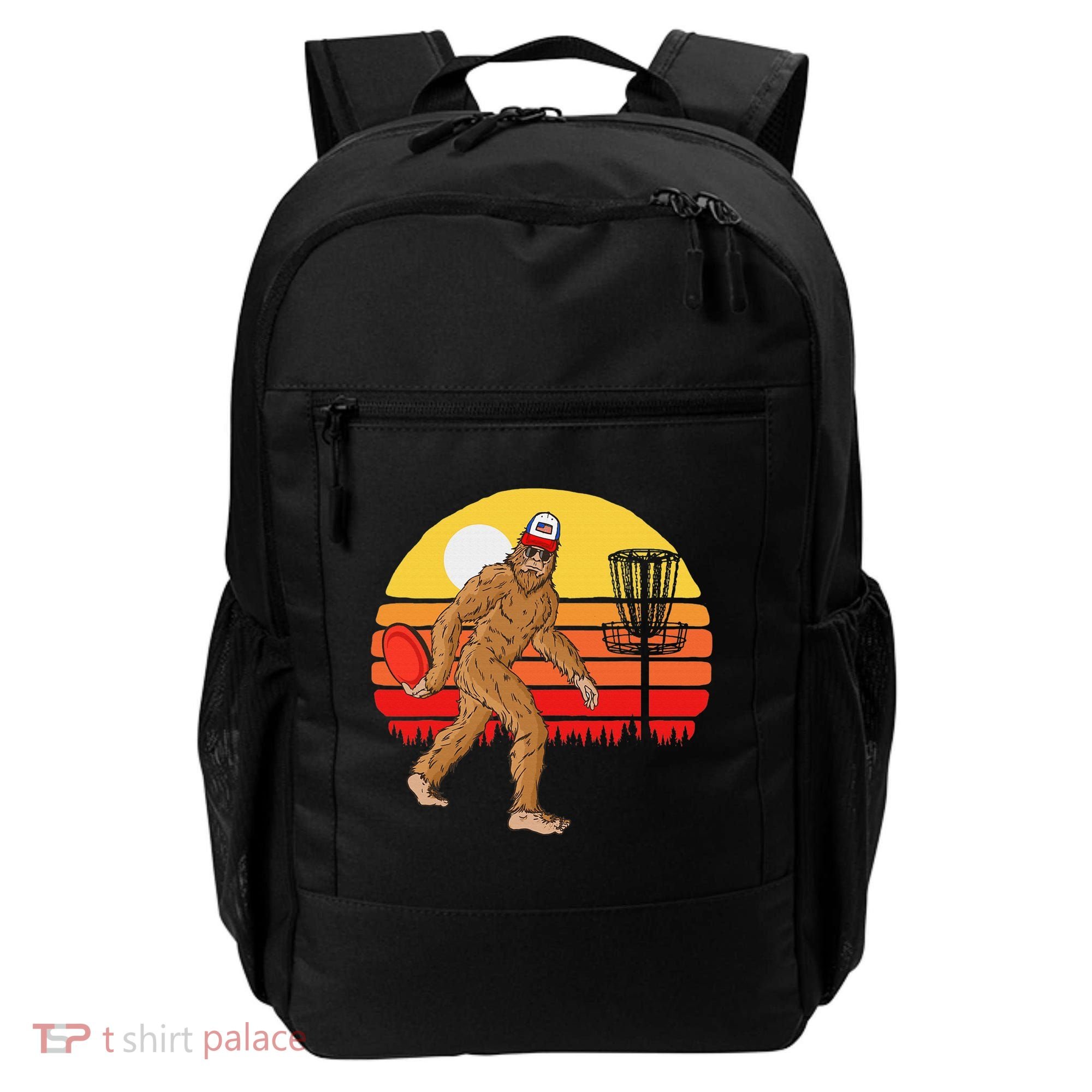 Bigfoot Disc Golf Cryptid Sasquatch Disc Golfer Backpack