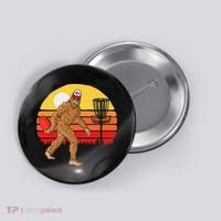 Bigfoot Disc Golf Cryptid Sasquatch Disc Golfer Button thumb 0