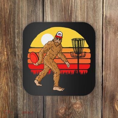 Bigfoot Disc Golf Cryptid Sasquatch Disc Golfer Coaster