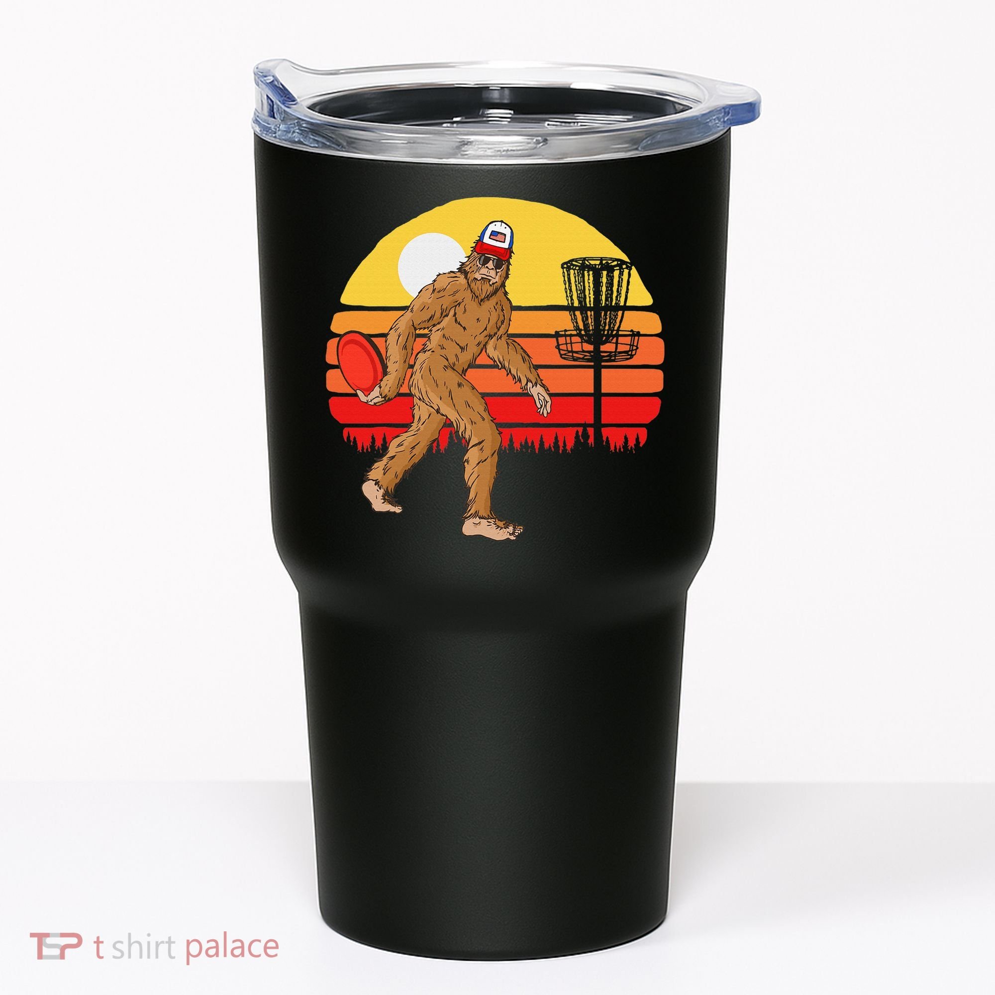 Bigfoot Disc Golf Cryptid Sasquatch Disc Golfer Tumbler