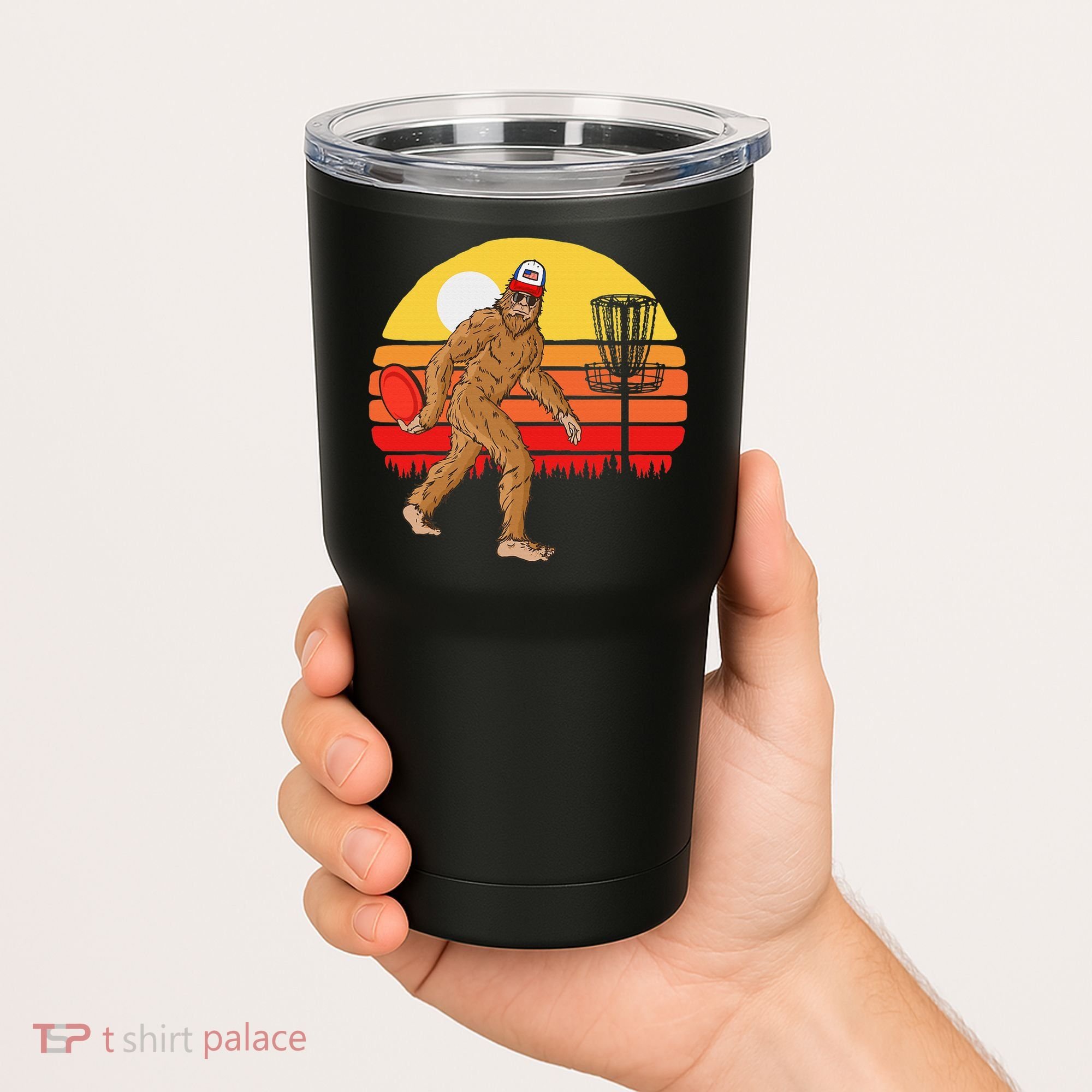 Bigfoot Disc Golf Cryptid Sasquatch Disc Golfer Tumbler