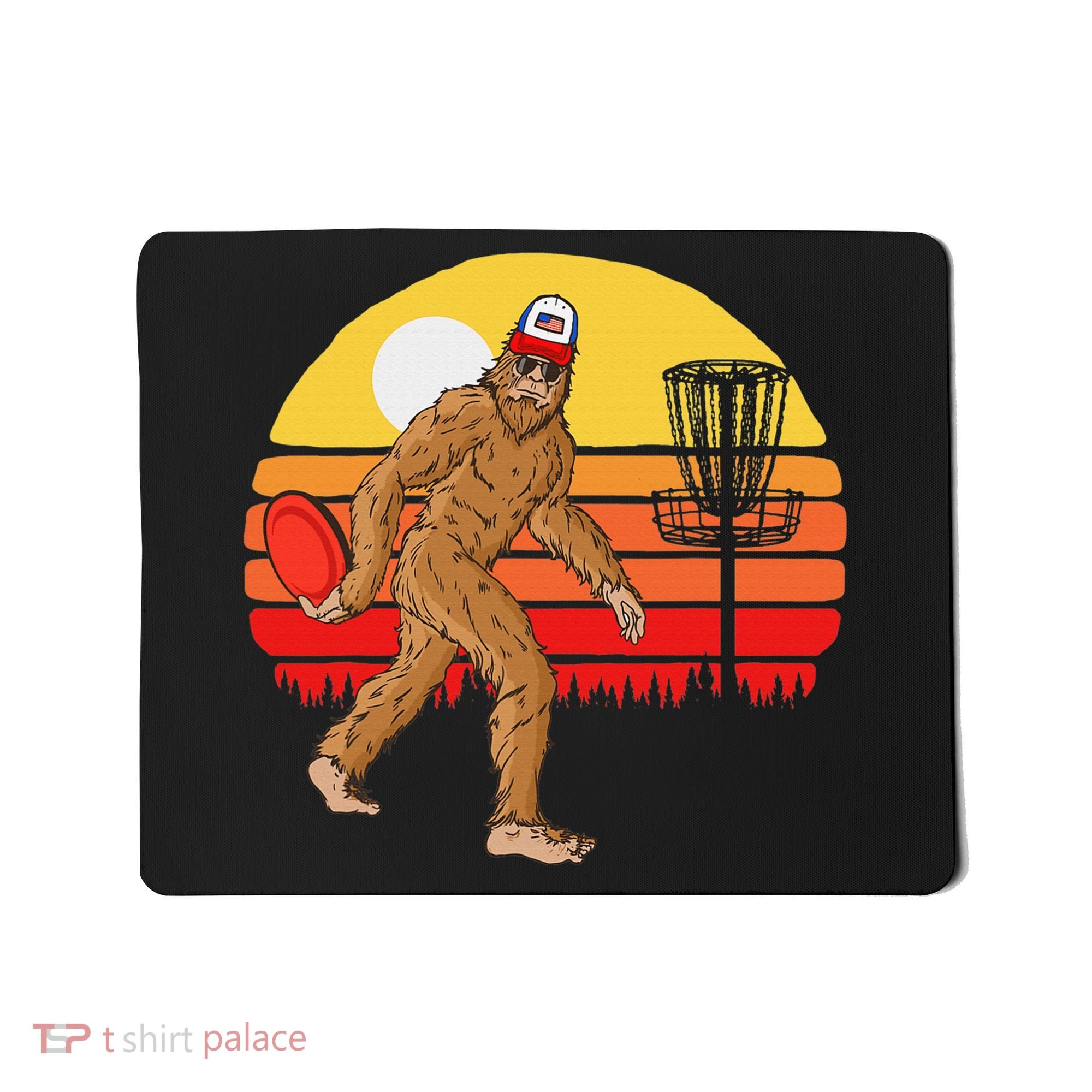 Bigfoot Disc Golf Cryptid Sasquatch Disc Golfer Mousepad