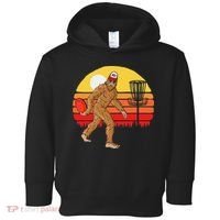 Bigfoot Disc Golf Cryptid Sasquatch Disc Golfer Toddler Hoodie thumb 0