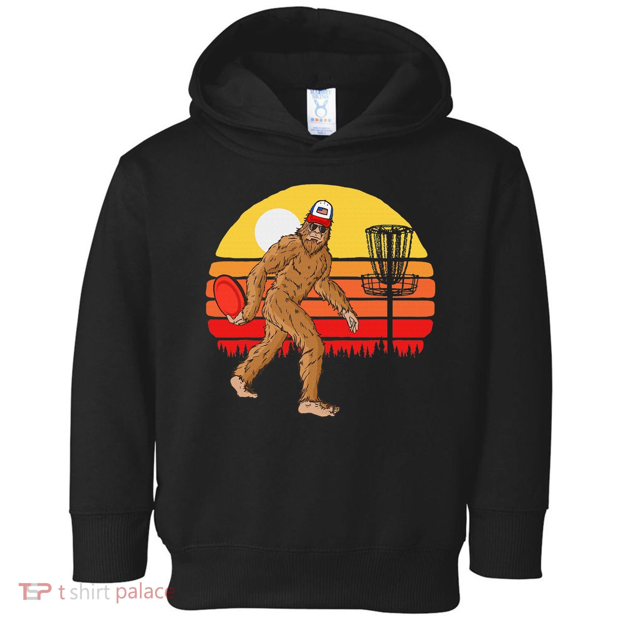 Bigfoot Disc Golf Cryptid Sasquatch Disc Golfer Toddler Hoodie
