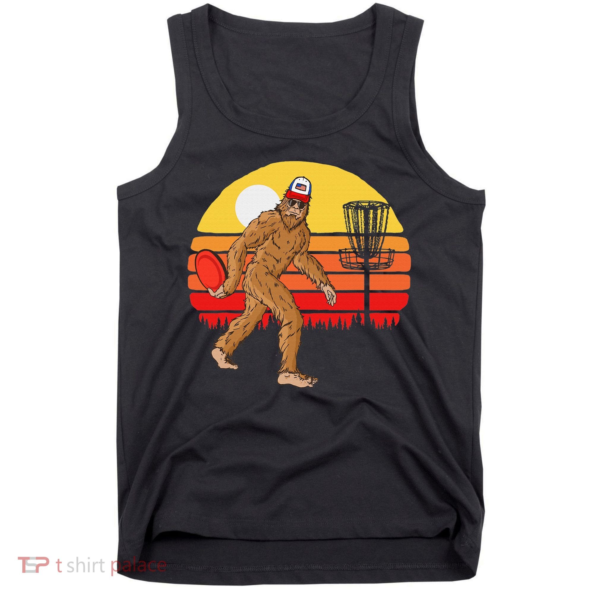 Bigfoot Disc Golf Cryptid Sasquatch Disc Golfer Tank Top