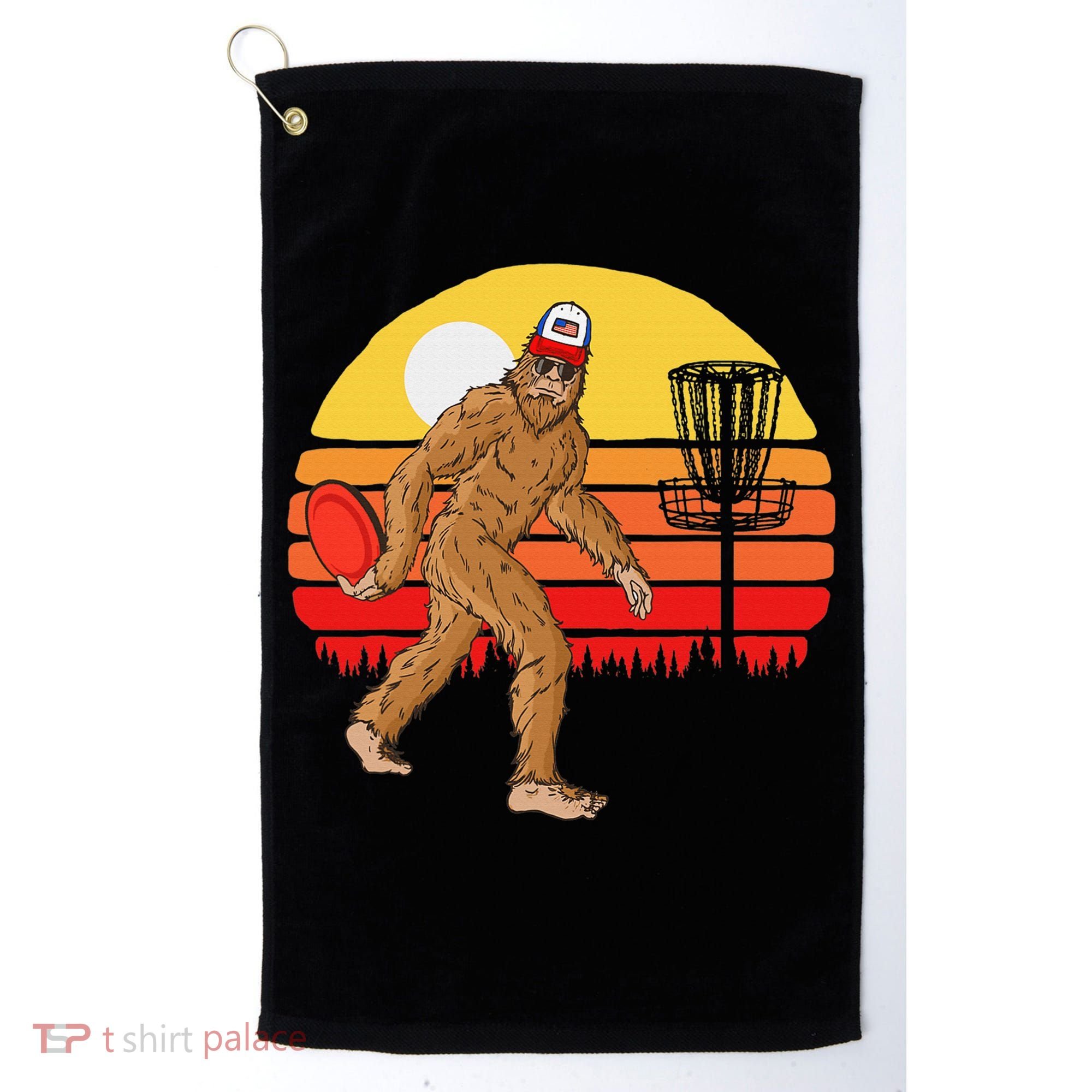 Bigfoot Disc Golf Cryptid Sasquatch Disc Golfer Golf Towel