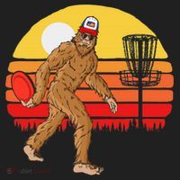Bigfoot Disc Golf Cryptid Sasquatch Disc Golfer Golf Towel thumb 3