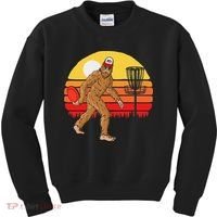 Bigfoot Disc Golf Cryptid Sasquatch Disc Golfer Kids Sweatshirt thumb 0