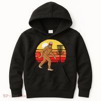 Bigfoot Disc Golf Cryptid Sasquatch Disc Golfer Kids Hoodie thumb 0