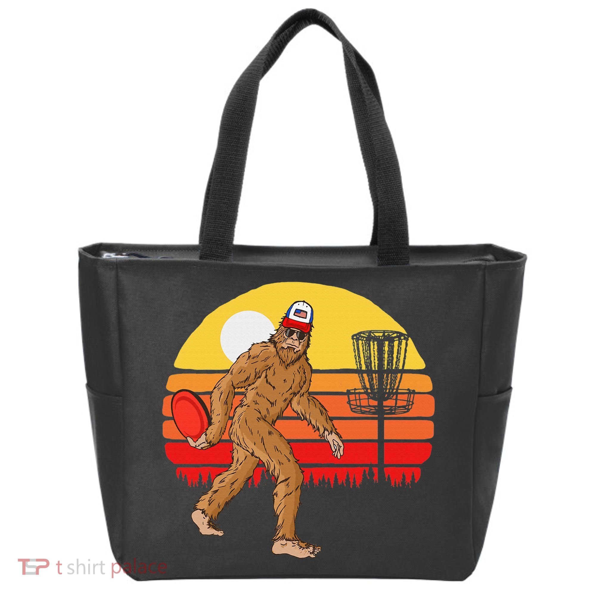Bigfoot Disc Golf Cryptid Sasquatch Disc Golfer Tote Bag