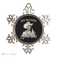 Bad Decisions Good Times Skeleton Cowboy Ornament thumb 0