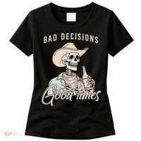 Bad Decisions Good Times Skeleton Cowboy Women's T-Shirt thumb 0