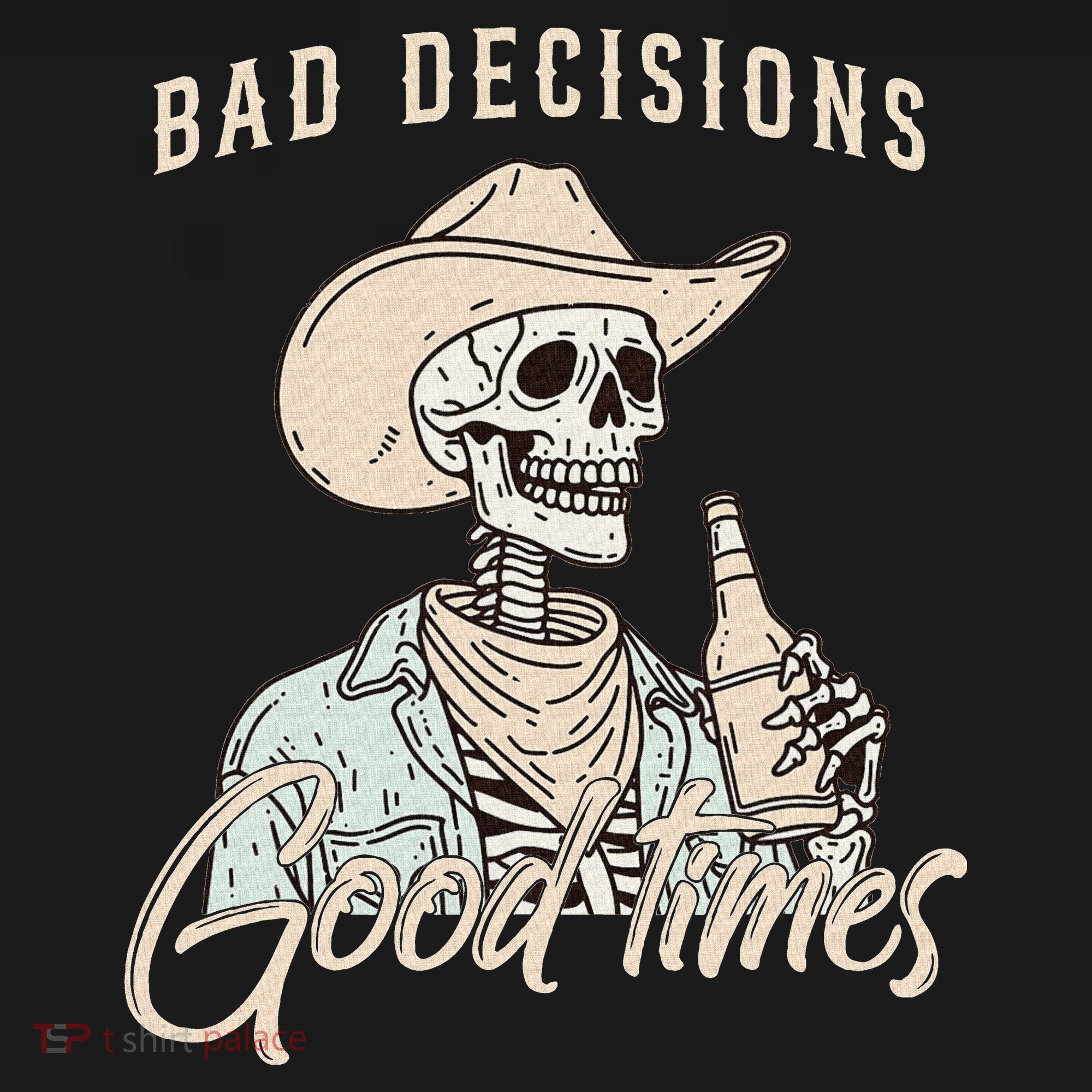 Bad Decisions Good Times Skeleton Cowboy Kids Sweatshirt