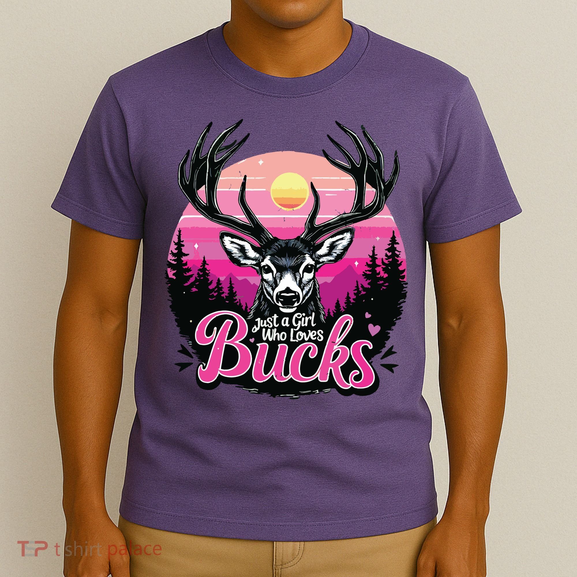 Buck Deer Hunting Hunter Girl Vintage Hunt T-Shirt