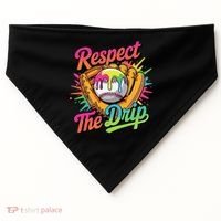 Baseball Drip Home Plate Ice Cream Respect The Drip USA-Made Doggie Bandana thumb 0