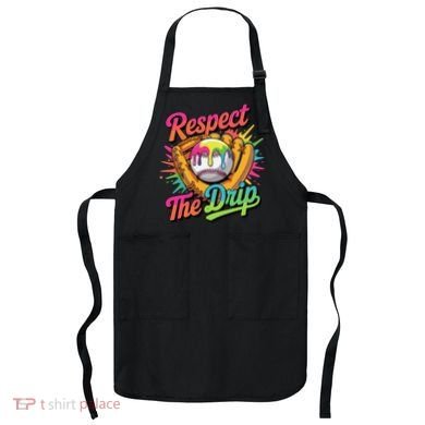 Baseball Drip Home Plate Ice Cream Respect The Drip Apron