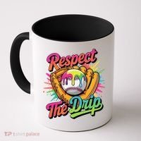 Baseball Drip Home Plate Ice Cream Respect The Drip Coffee Mug thumb 0