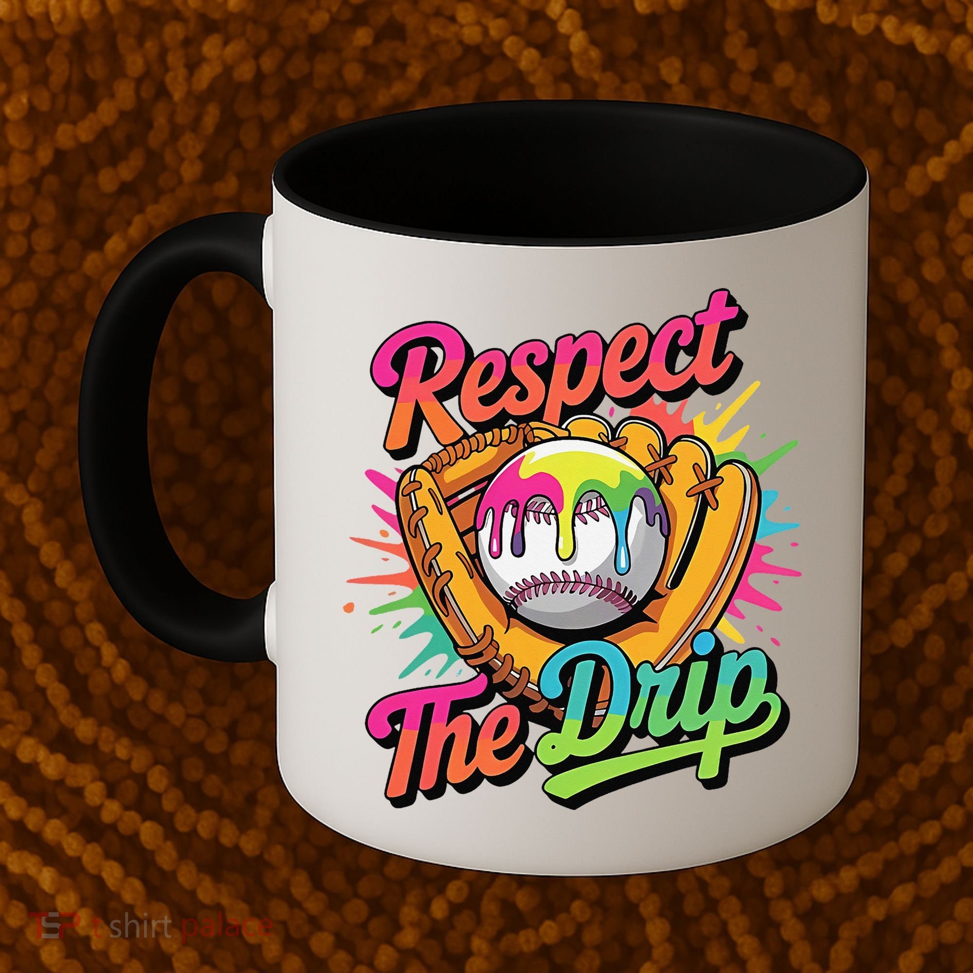 Baseball Drip Home Plate Ice Cream Respect The Drip Coffee Mug