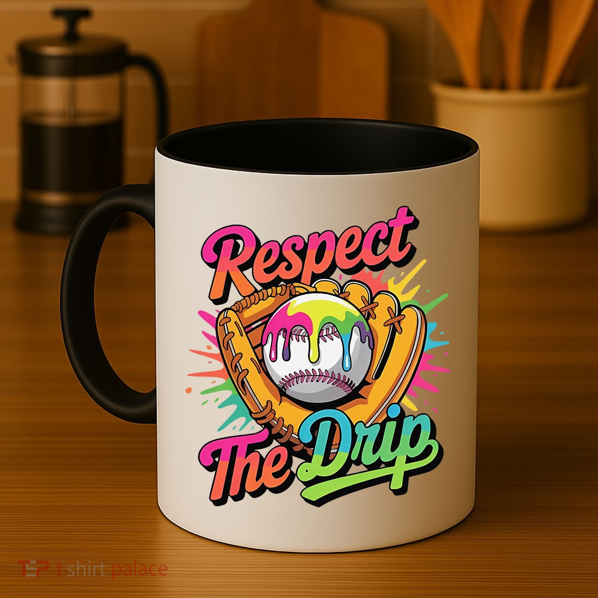 Baseball Drip Home Plate Ice Cream Respect The Drip Coffee Mug