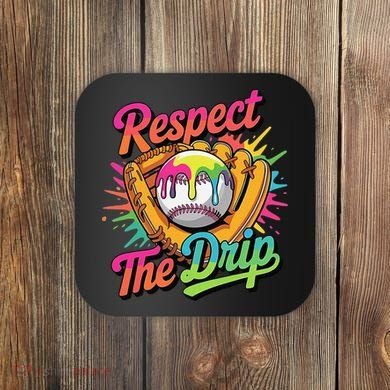 Baseball Drip Home Plate Ice Cream Respect The Drip Coaster