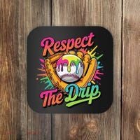 Baseball Drip Home Plate Ice Cream Respect The Drip Coaster thumb 0