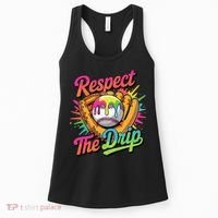Baseball Drip Home Plate Ice Cream Respect The Drip Women's Tank Top thumb 0