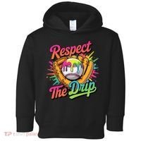 Baseball Drip Home Plate Ice Cream Respect The Drip Toddler Hoodie thumb 0