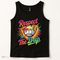 Baseball Drip Home Plate Ice Cream Respect The Drip Tank Top thumb 2