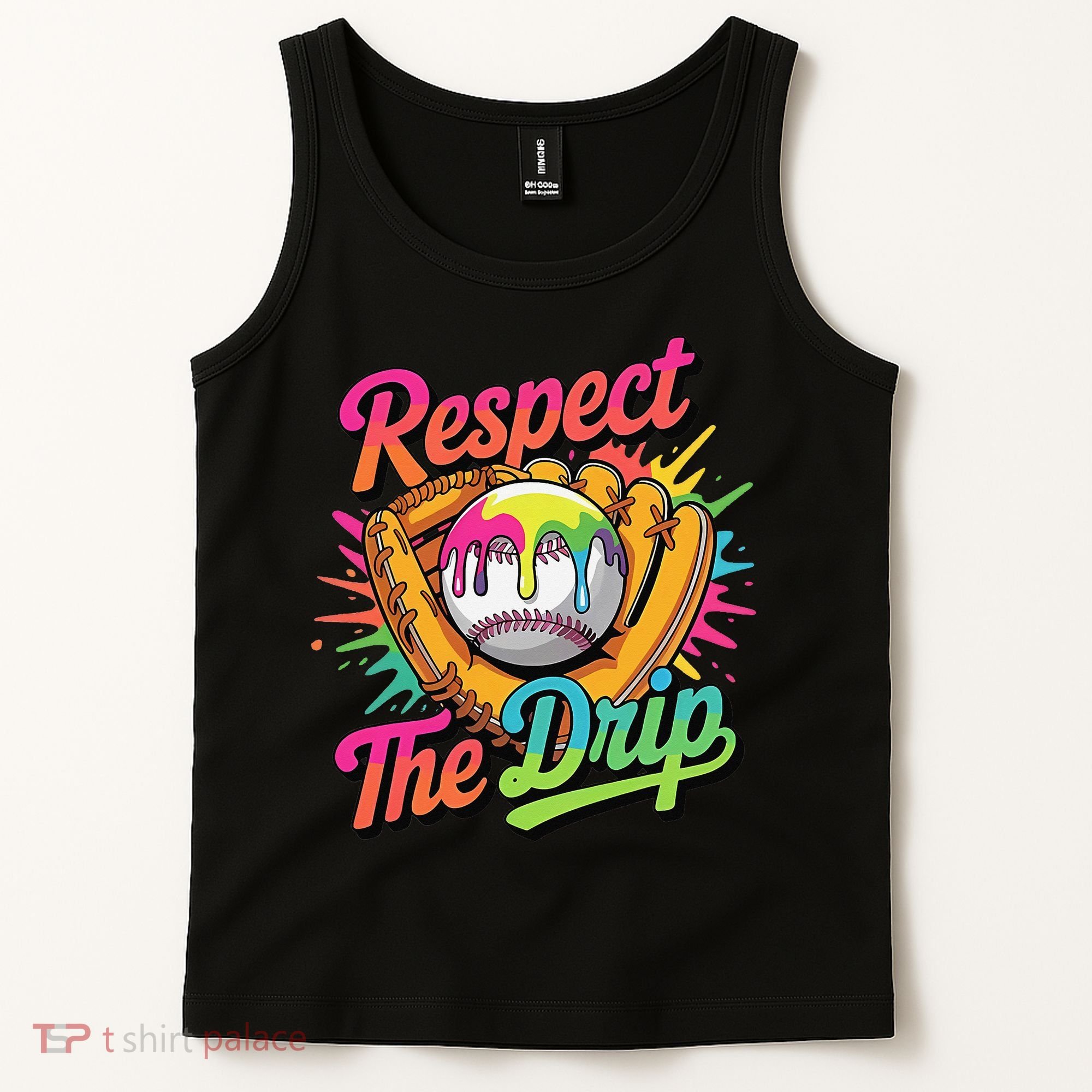 Baseball Drip Home Plate Ice Cream Respect The Drip Tank Top
