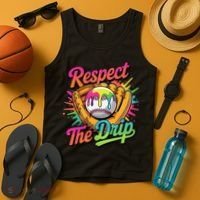 Baseball Drip Home Plate Ice Cream Respect The Drip Tank Top thumb 4