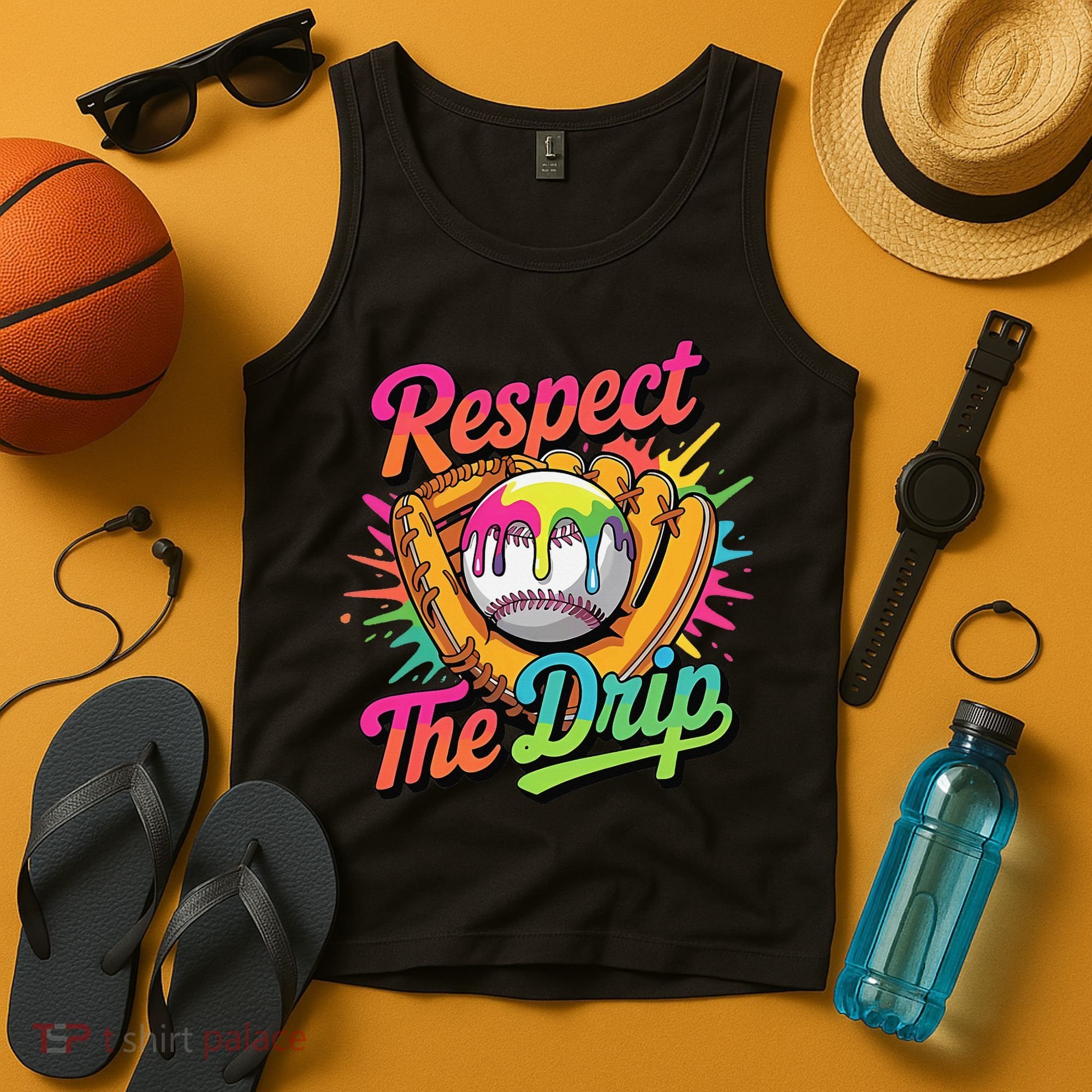 Baseball Drip Home Plate Ice Cream Respect The Drip Tank Top