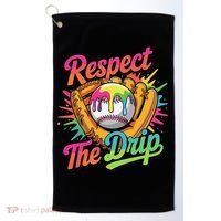 Baseball Drip Home Plate Ice Cream Respect The Drip Golf Towel thumb 0